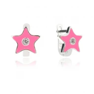 Детски сребърни обеци Pink Star Детски сребърни обеци Pink Star