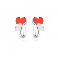 Детски сребърни обеци Love