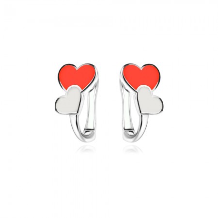 Детски сребърни обеци Love