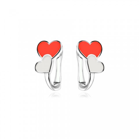 Детски сребърни обеци Love