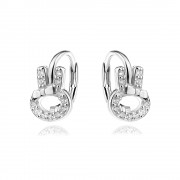 Детски сребърни обеци Bunny Spark