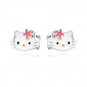 Детски сребърни обеци Sweet Kitty
