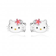 Детски сребърни обеци Sweet Kitty