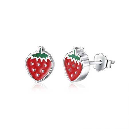 Детски сребърни обеци Strawberry Детски сребърни обеци Strawberry