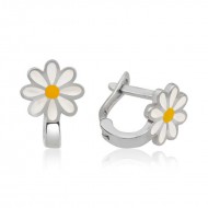 Детски сребърни обеци Sun flower