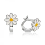 Детски сребърни обеци Sun flower