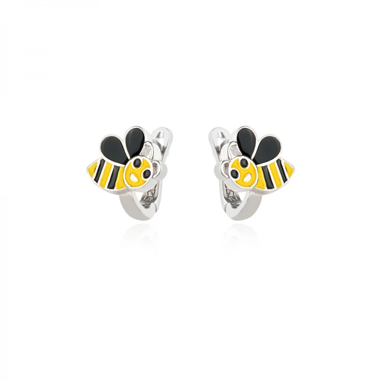 Детски сребърни обеци Bee