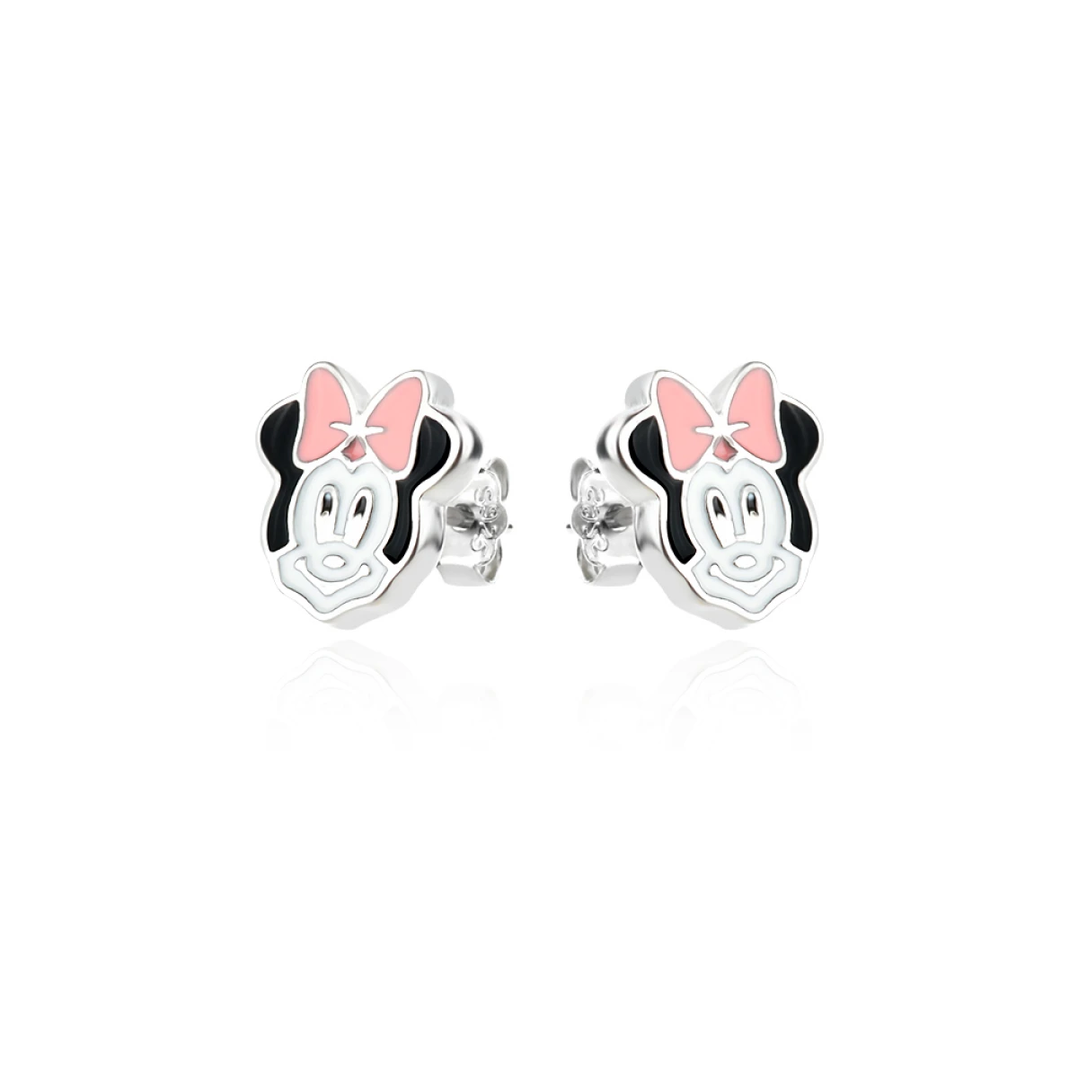 Детски сребърни обеци Pink Mouse