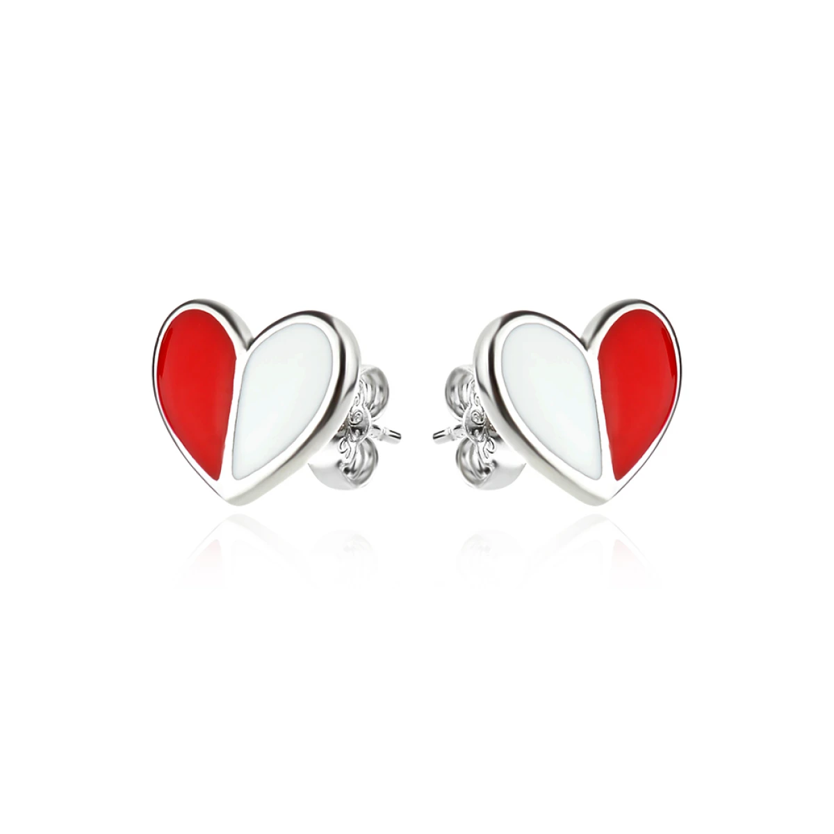 Детски сребърни обеци Heart