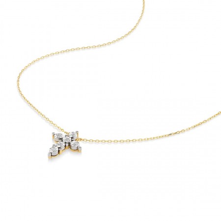 Златно колие с диаманти Diamond Cross Златно колие с диаманти Diamond Cross