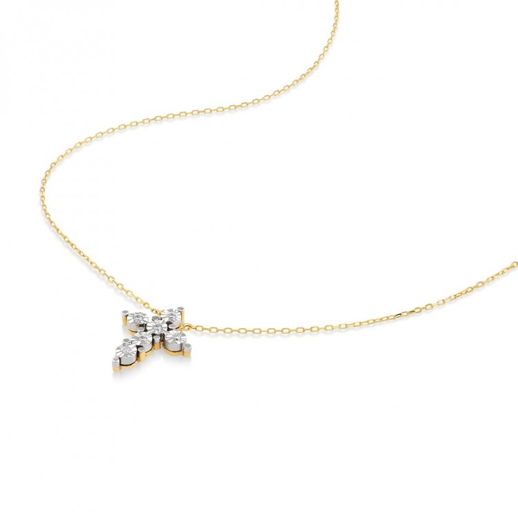 Златно колие с диаманти Diamond Cross (My First Diamond) Златно колие с диаманти Diamond Cross - Бижута с диаманти