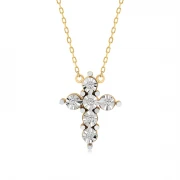 Златно колие с диаманти Diamond Cross