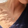 Златно колие с диаманти Diamond Cross