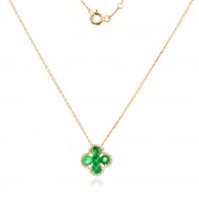 Колие с Диаманти и Изумруди Aura Clover
