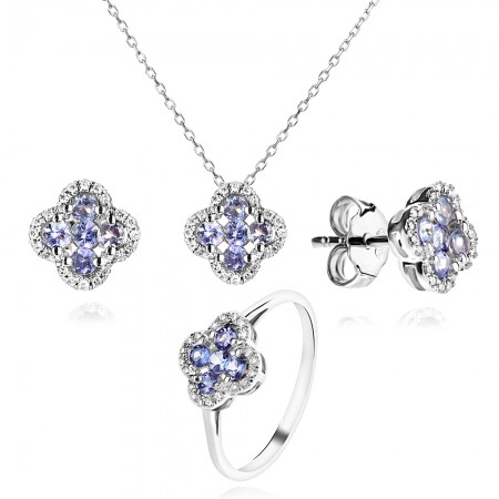 Колие с Диаманти и Танзанит Aura Clover Колие с Диаманти и Танзанит Aura Clover