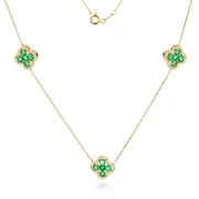 Колие с Диаманти и Изумруди Aura Clover