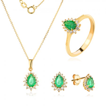 Годежен пръстен с диаманти Emerald Годежен пръстен с диаманти Emerald