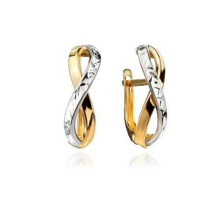 Златни обеци Infinity white Златни обеци Infinity white