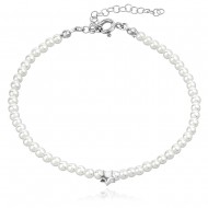 Сребърна гривна Pearl with star