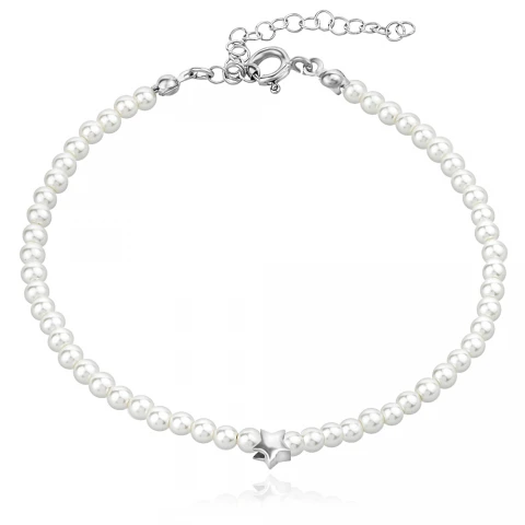 Сребърна гривна Pearl with star
