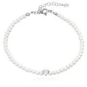 Сребърна гривна A pearl with a heart