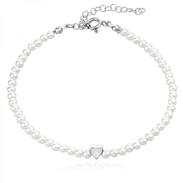 Сребърна гривна A pearl with a heart Сребърна гривна A pearl with a heart