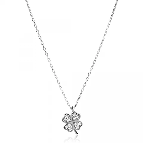 Сребърно колие Clover