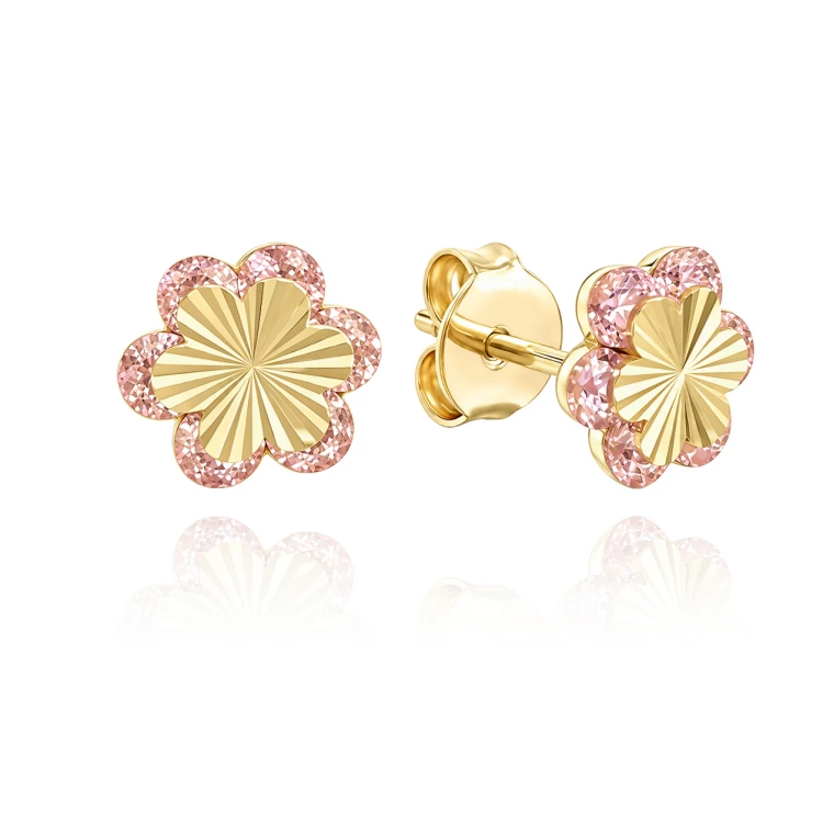 Златни детски обеци Bloomie