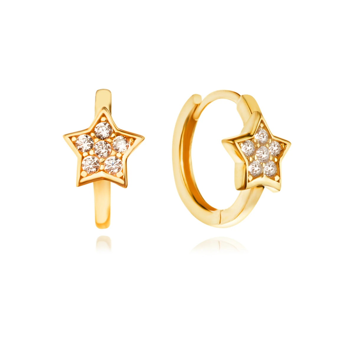 Златни детски обеци Star