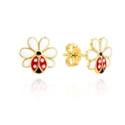 Златни детски обеци Red Ladybird
