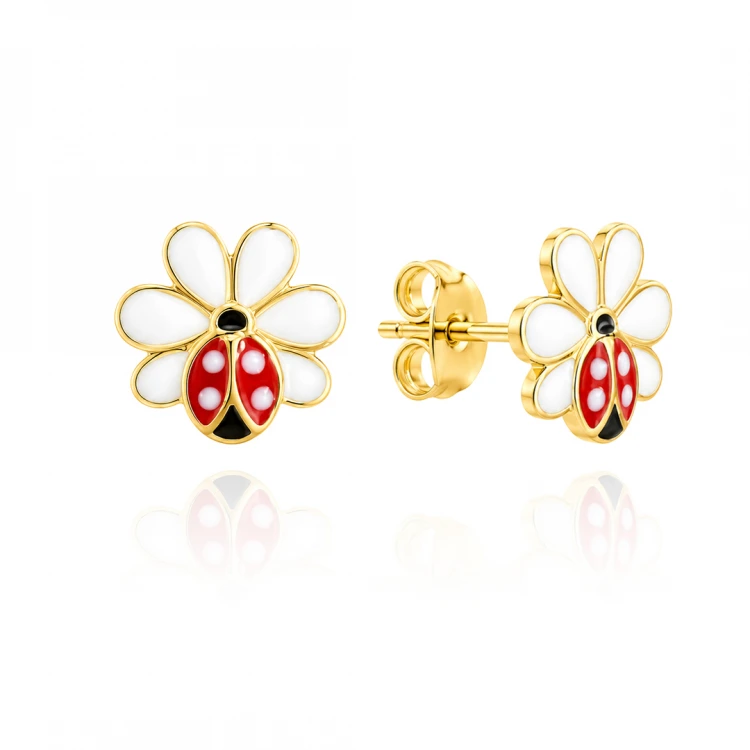 Златни детски обеци Red Ladybird Златни детски обеци Red Ladybird
