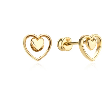 Златни детски обеци Shine Heart Златни детски обеци Shine Heart