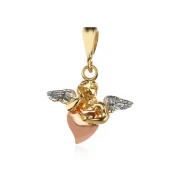 Златен медальон Rose Heart Angel