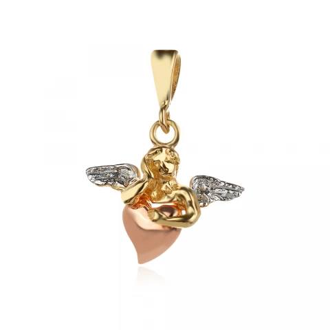 Златен медальон Rose Heart Angel