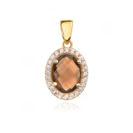 Златен медальон Smoky Quartz Златен медальон Smoky Quartz