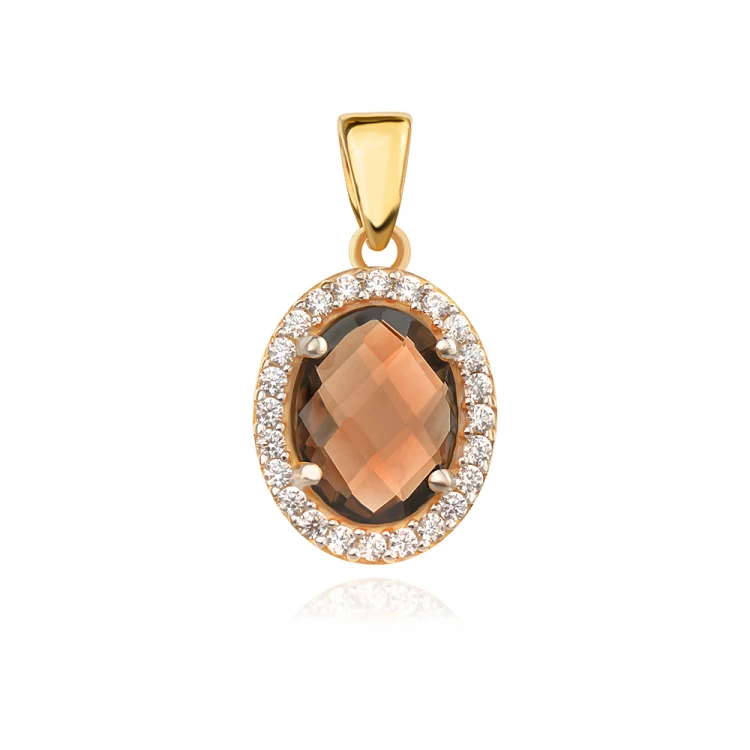 Златен медальон Smoky Quartz Златен медальон Smoky Quartz