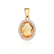 Златен медальон Citrine