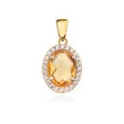 Златен медальон Citrine