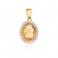 Златен медальон Citrine