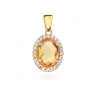 Златен медальон Citrine