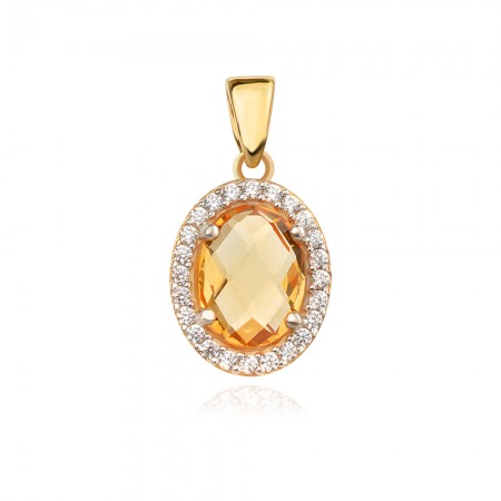 Златен медальон Citrine