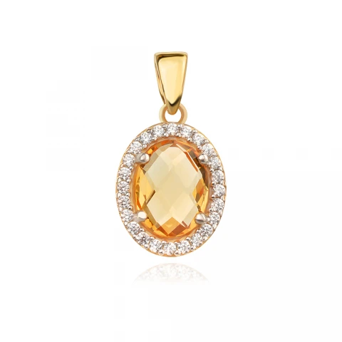 Златен медальон Citrine