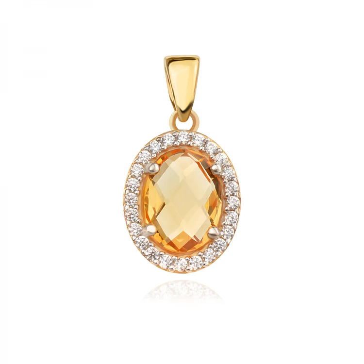 Златен медальон Citrine