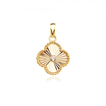 Златен медальон Diamond Clover