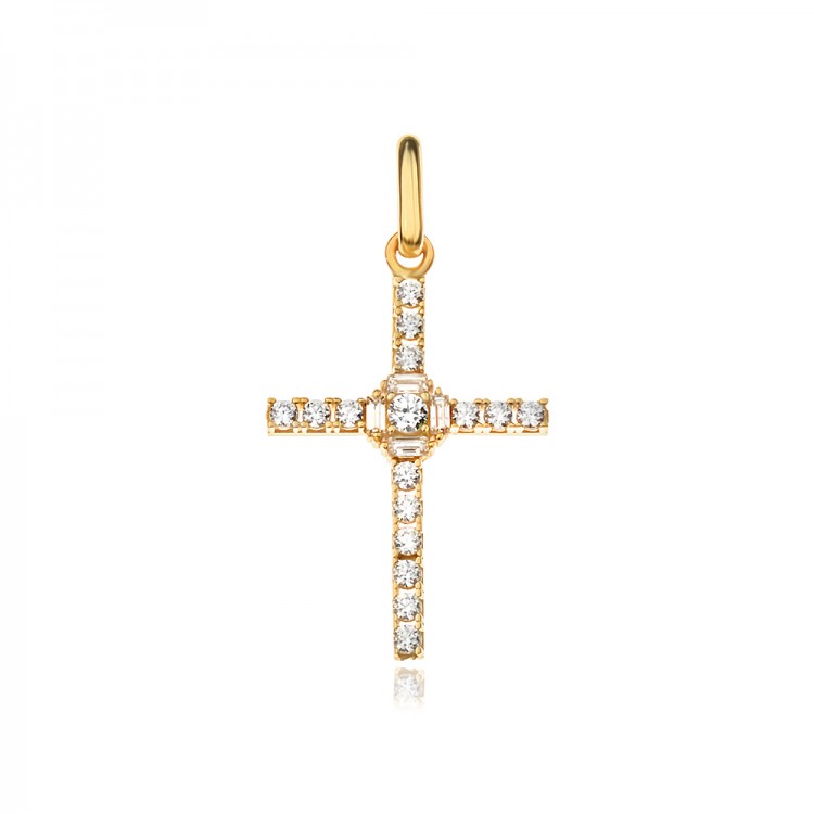 Златен медальон кръст Aria