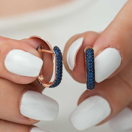 Сребърни обеци Blue