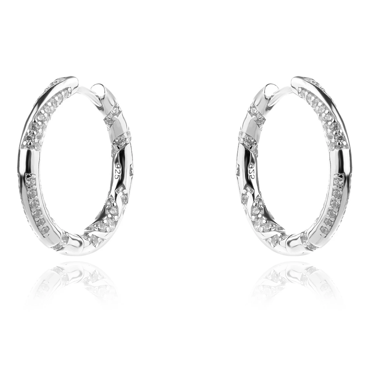Сребърни обеци Circle stone Сребърни обеци Circle stone