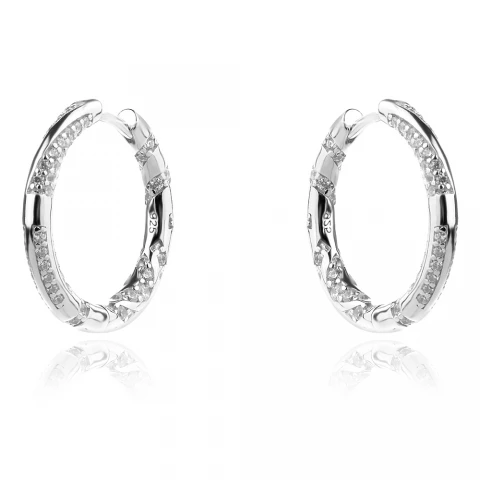 Сребърни обеци Circle stone Сребърни обеци Circle stone