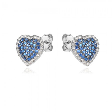 Сребърни обеци Blue Heart