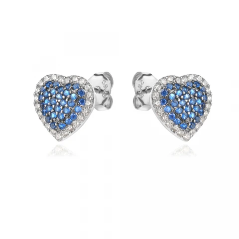 Сребърни обеци Blue Heart